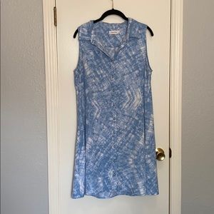 Blue and white Calvin Klein swing dress.